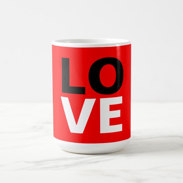 Caneca De Café Romance Único do Amor com Fundo Vermelho (Centro)