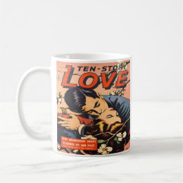 Caneca De Café Romance Vintage - Design do livro de histórias em