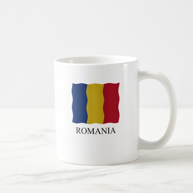Caneca De Café Romania flag (Direita)