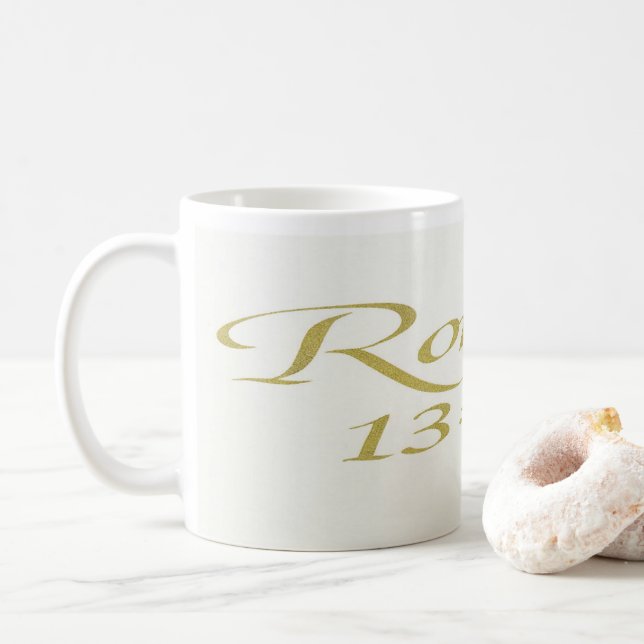 Caneca De Café Romans 13:8-10: Bible Verse Mug (Com Donut)