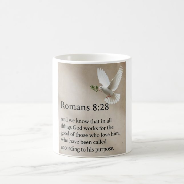 Caneca De Café Romans 8:28 Bible Verse Coffee Mug (Centro)
