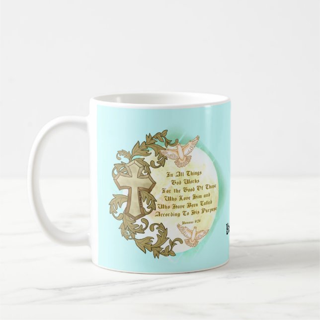 Caneca De Café Romans Oito 28 Cristão (Esquerda)
