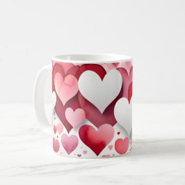 Caneca De Café Romantic Heart Pattern Coffee Mug