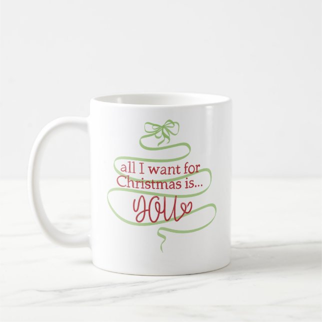 Caneca De Café Romantic Holiday Mug with Handwritten Red Letterin (Esquerda)