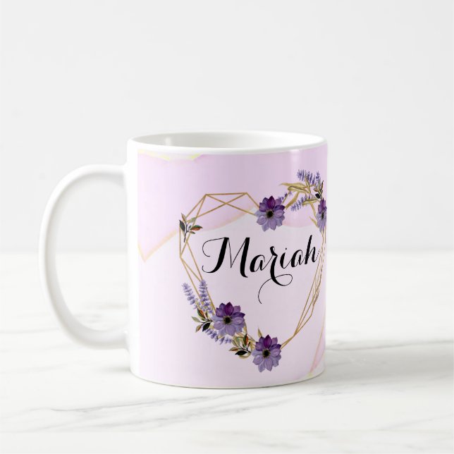 Caneca De Café Romantic pink abstract  (Esquerda)