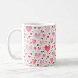 Caneca De Café Romantic Pink & Gold Watercolor Pattern