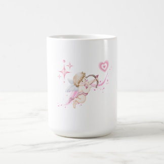 Caneca De Café Romantic Valentine Art with Pink Heart Glow