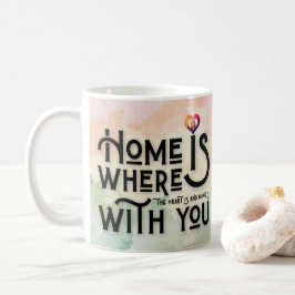 Caneca De Café Romantic Watercolor Home Heart Quote Coffee Mug