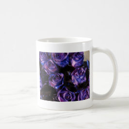 Caneca De Café Romântica Namorados Roxo Rosas
