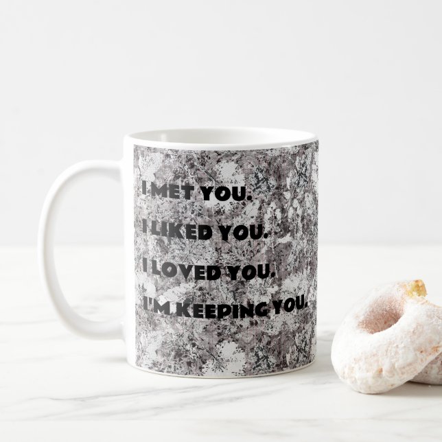 Caneca De Café Romântico Aniversário Floral Mug (Com Donut)