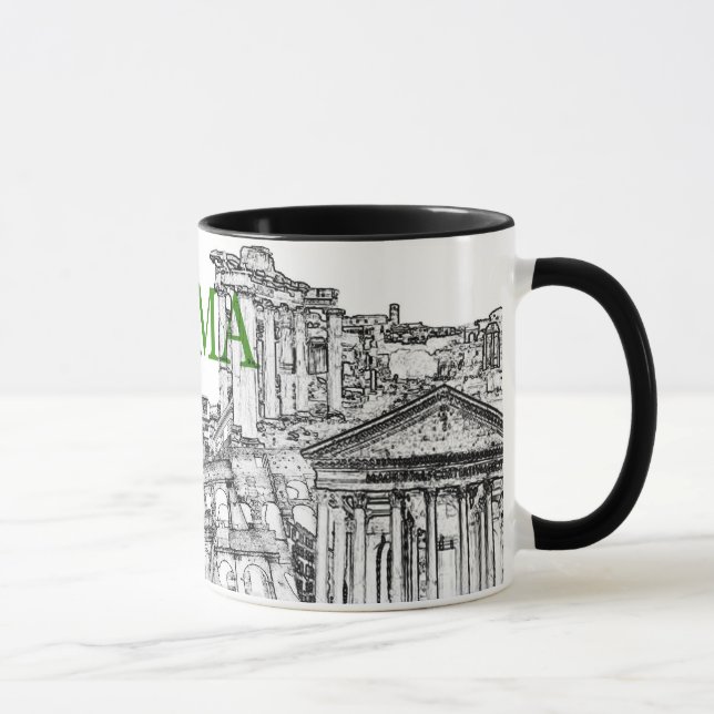 caneca de café rome viagem souvenir - Personalizad (Direita)