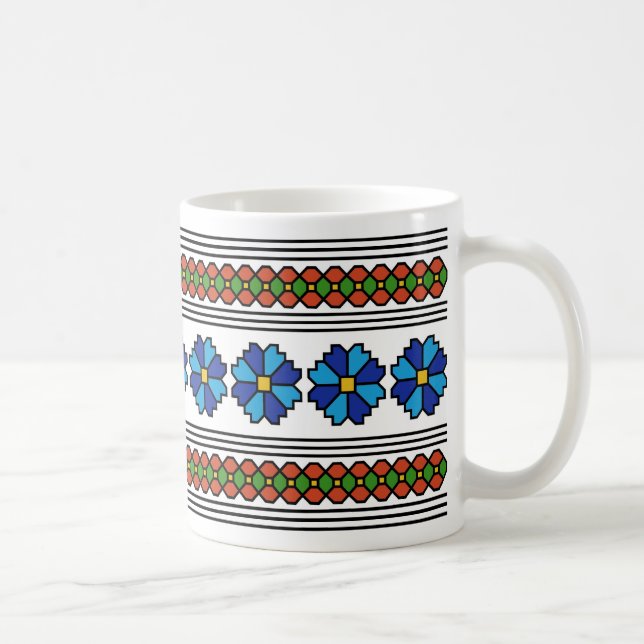 Caneca De Café romênia folia motif chicória símbolo da flor (Direita)