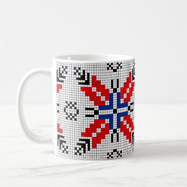 Caneca De Café romênia folk motif símbolo tradicional étnico (Esquerda)
