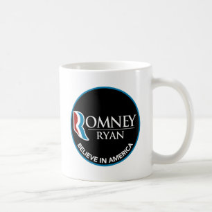 Caneca De Café Romney Ryan acredita no preto redondo de América