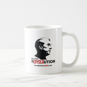 Caneca De Café Ron Paul enfrenta o estêncil - revolução