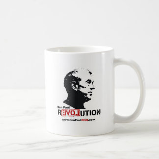 Caneca De Café Ron Paul enfrenta o estêncil - revolução