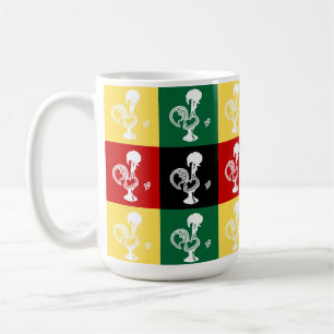 Caneca De Café Rooster Português do Padrão Colorido de Barcelona