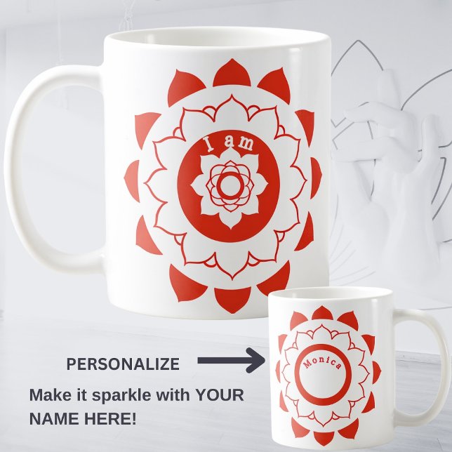 Caneca De Café Root Chakra Muladhara Red Mandala Mug (Criador carregado)