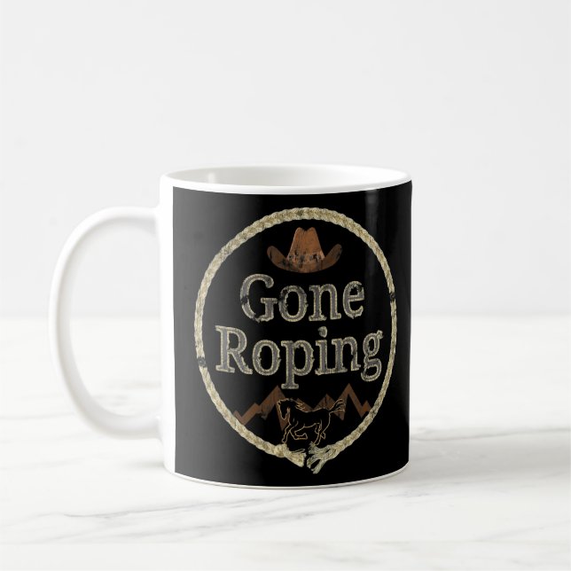 Caneca De Café Roping da equipe de rodeios em Roping (Esquerda)