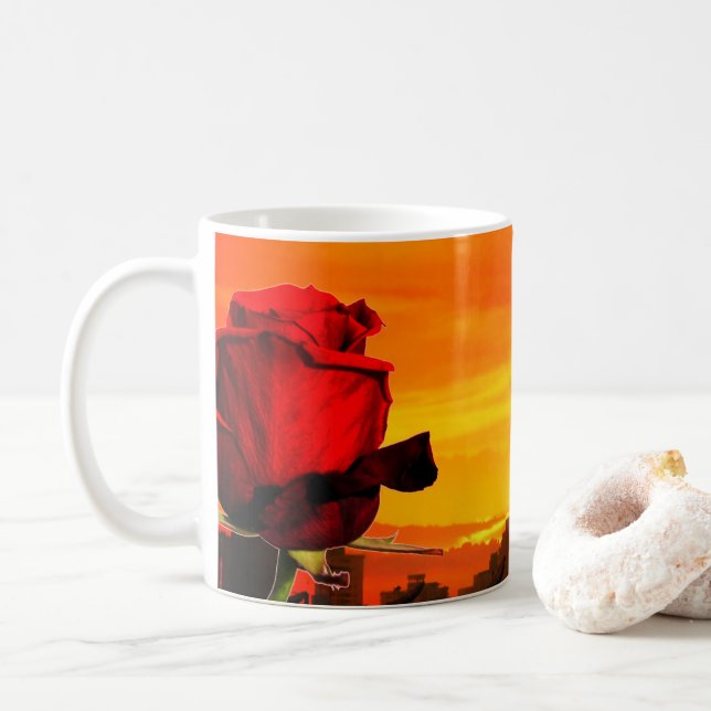 Caneca De Café Rosa (Com Donut)