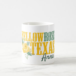 Caneca De Café Rosa Amarela do Texas - Solteiro