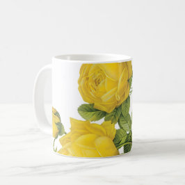 Caneca De Café rosa amarela (Rosa sulfurea) por Redouté