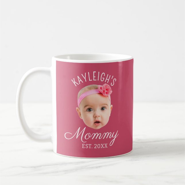 Caneca De Café Rosa Berry Personalizado Foto Presente para Mamãe  (Esquerda)
