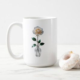 Caneca De Café Rosa branca num vaso