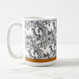 Caneca De Café Rosa Branch Cinza Scale Personalizado