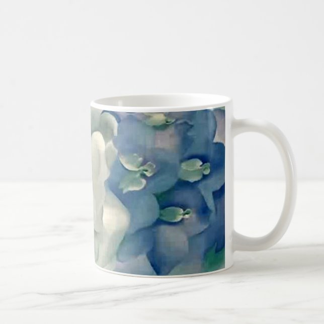 Caneca De Café Rosa branco impressionante e Larkspur de Geórgia (Direita)