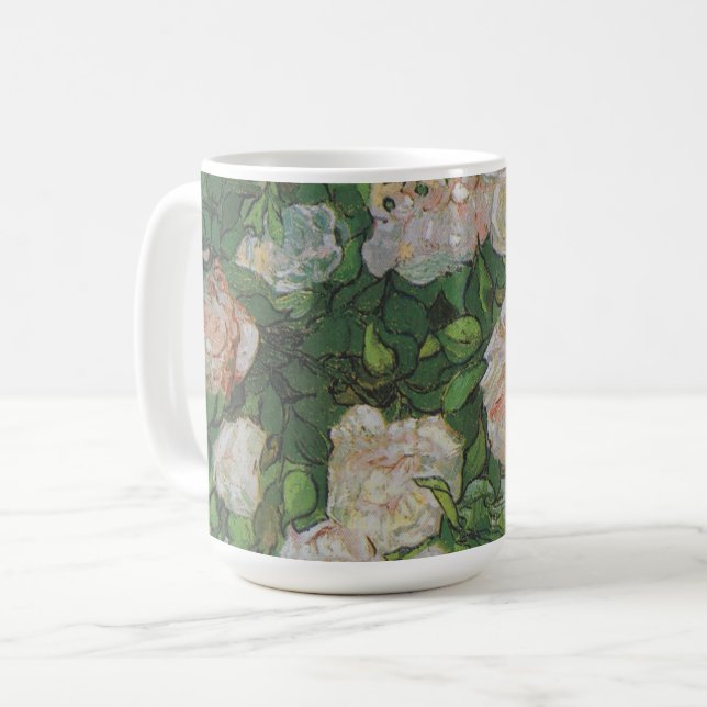 Caneca De Café Rosa Bush por Vincent Van Gogh (Frente Esquerda)