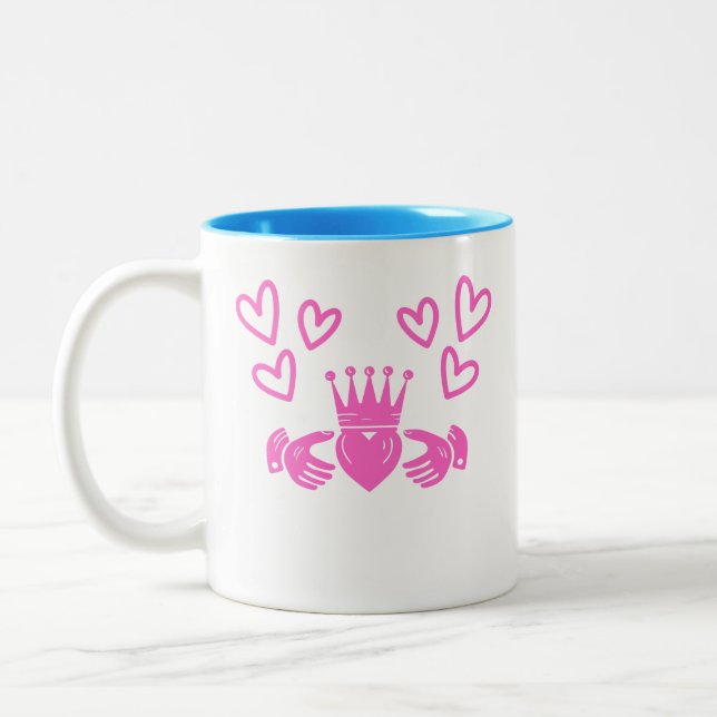 Caneca de Café Rosa Claddagh (Esquerda)