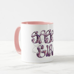 Caneca de Café Rosa Claro Garota Atrevida T Márm