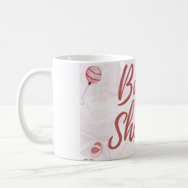 Caneca De Café Rosa claro Ilustrativa De Aquarela Infantil (Esquerda)