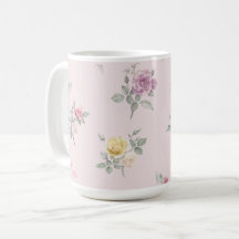 Rosa Cor-de-Rosa Suave Floral Aquarela
