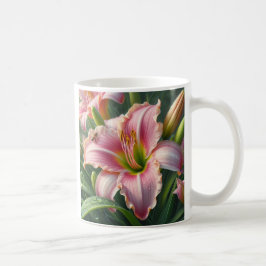 Caneca De Café Rosa Daylily Floral