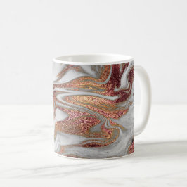 Caneca De Café Rosa de cobre moderno elegante e mármore branco