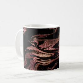 Caneca De Café Rosa de cobre moderno elegante e mármore negro