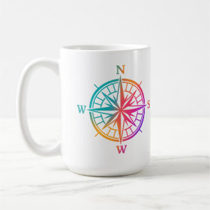 Caneca De Café Rosa de Compass Colorido na moda - Gradiente