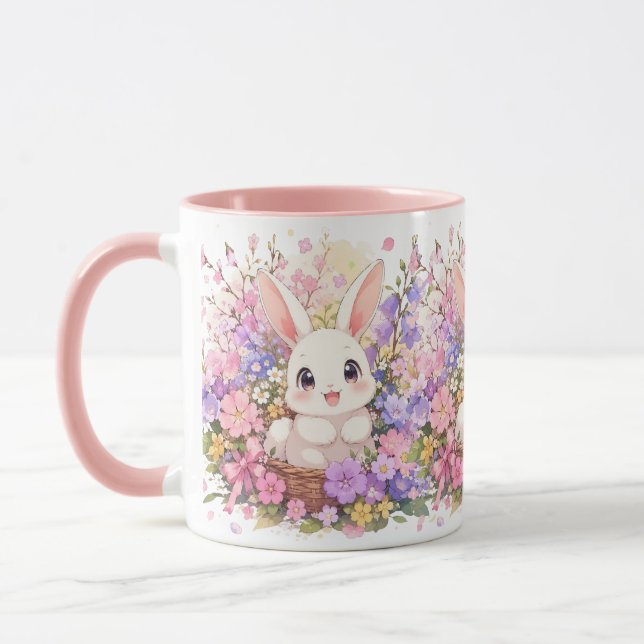 Caneca de café rosa de duas tonalidades do adoráve (Esquerda)