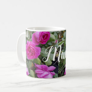 Caneca De Café Rosa de Flor bonito Rosa Vintage de Flor, Mãe de 