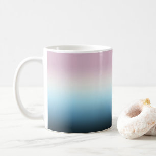 Caneca De Café  Rosa de Gradação de Pastel Rosa e Azul