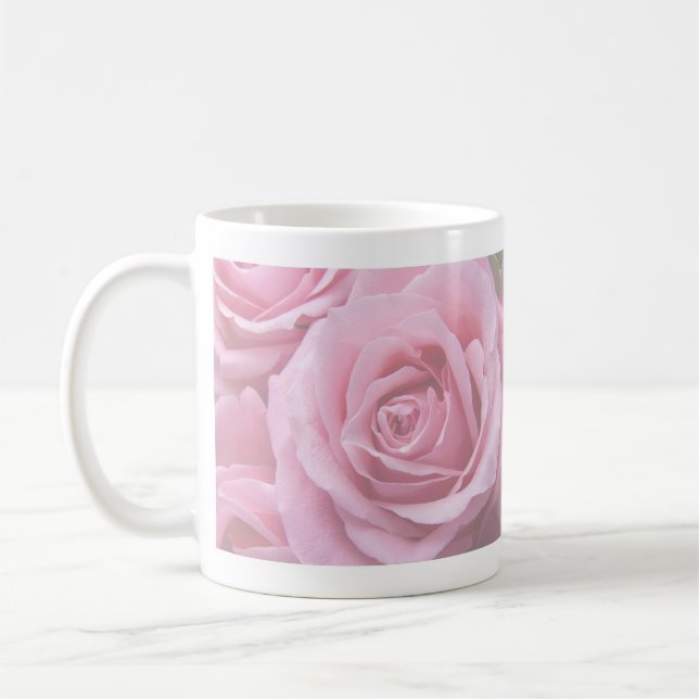 Caneca De Café Rosa de pasta rosa suave desbotada (Esquerda)