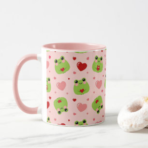 Caneca de Café Rosa de Sapo do Dia dos Namorados F