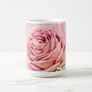 Caneca De Café Rosa de Taça de Arte Rosa, de Estilo Antiquado