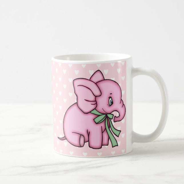 Caneca De Café Rosa do brinquedo do elefante (Direita)