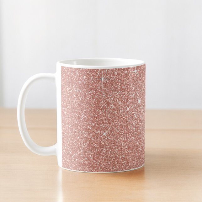 Caneca De Café Rosa Dourado - Brilhante rosa brilhante e cintilaç (Criador carregado)