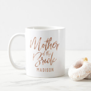 Caneca De Café Rosa Dourado Moderno Casamento Mãe da Noiva