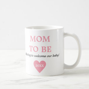 Caneca De Café Rosa E Branco, A Primeira Vez Que Mãe É