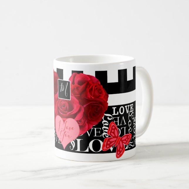 Caneca De Café Rosa e estilo de quadro negro Mug (Frente Esquerda)